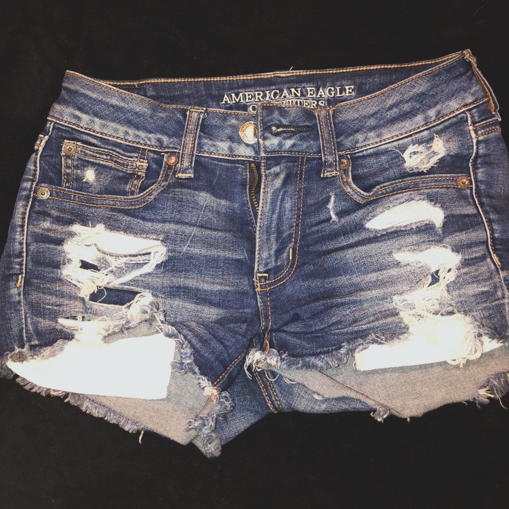 high wasted ripped jean shorts